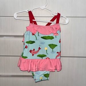 The Beaufort Bonnet Company Kids Swim One Piece - Red and Pink